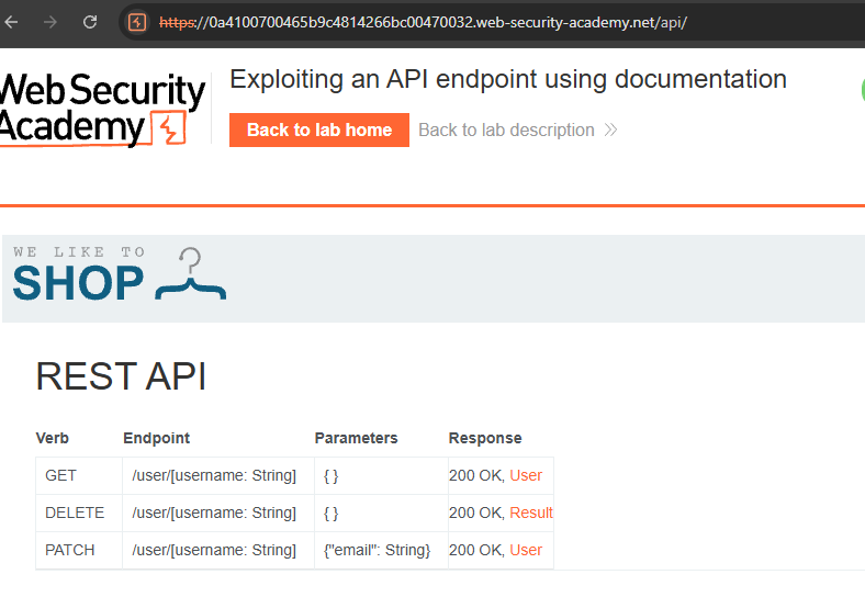 Portswigger API Testing Writeups