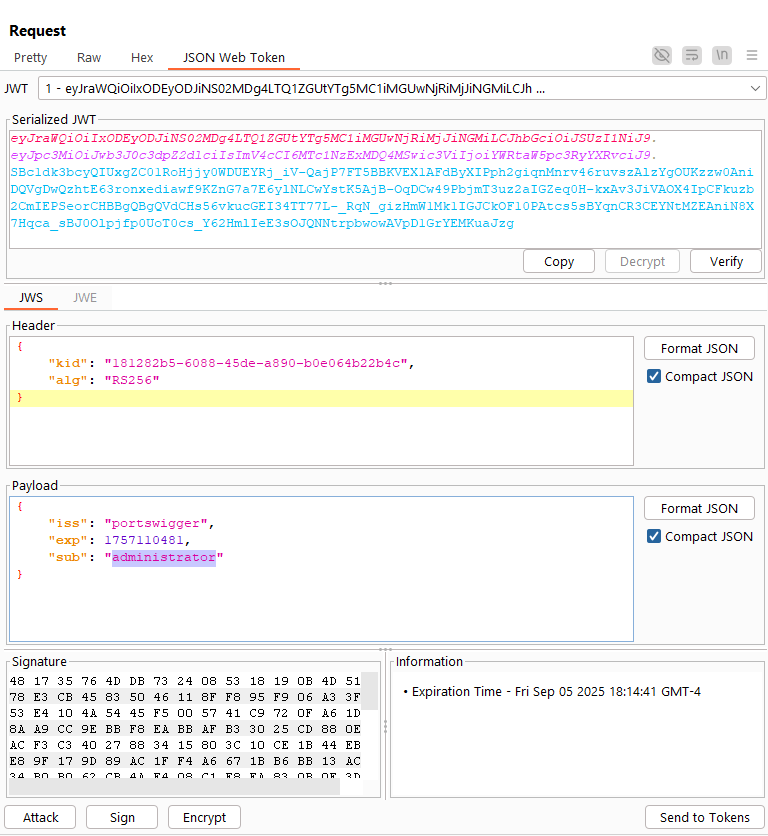 Portswigger JWT Writeups