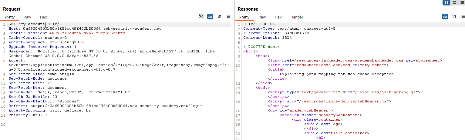 Portswigger Web Cache Deception Writeups